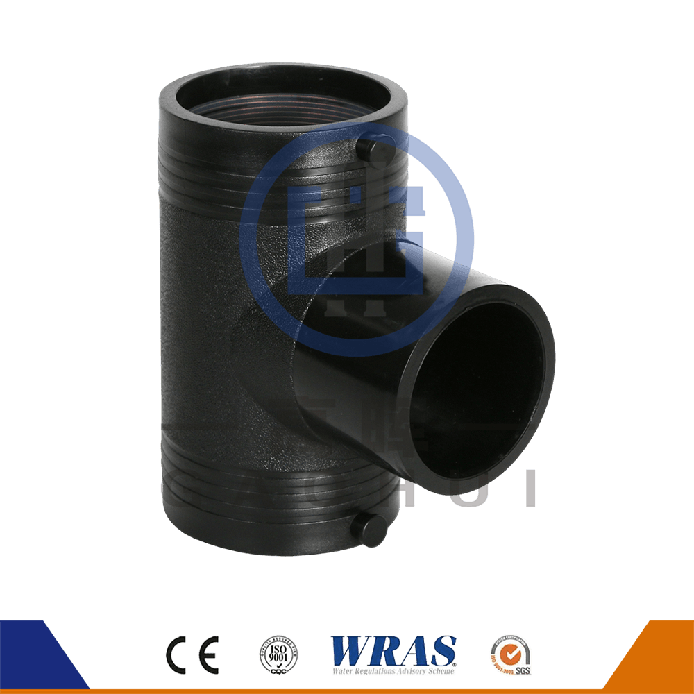 قطعة أنبوبية ثلاثية التفرع المتساوي الانصهار الكهربائي المصبوب HDPE لتوفير المياه