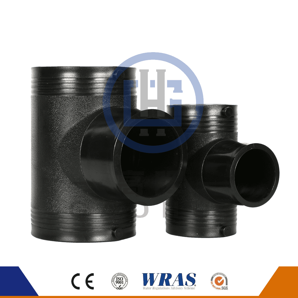 قطعة أنبوبية ثلاثية التفرع المتساوي الانصهار الكهربائي المصبوب HDPE لتوفير المياه